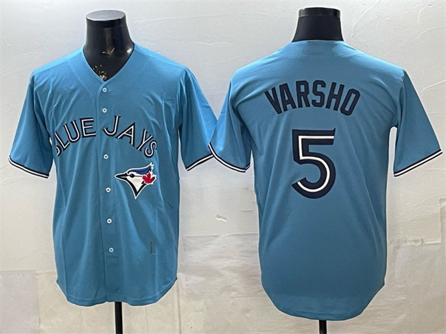 Toronto Blue Jays #5 Daulton Varsho Light Blue Puhics 2025 Cool Base Stitched Jersey