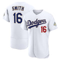 Los Angeles Dodgers #16 Will Smith White Puhics 2026 Gold Collection Authentic Jersey