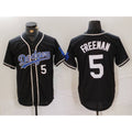Los Angeles Dodgers #5 Freddie Freeman Number Black Puhics Cool Base With Patch Stitched Jerseys