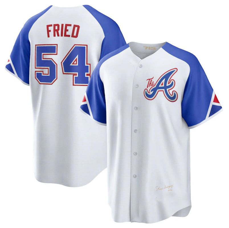 Atlanta Braves #54 Max Fried White Puhics 2023 City Connect Cool Base Stitched Jersey