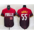 Philadelphia Phillies #55 Ranger Suarez Red Puhics 2024 City Player Number Cool Base Jerseys