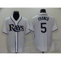 Tampa Bay Rays #5 Wander Franco White Puhics Stitched Cool Base Jersey