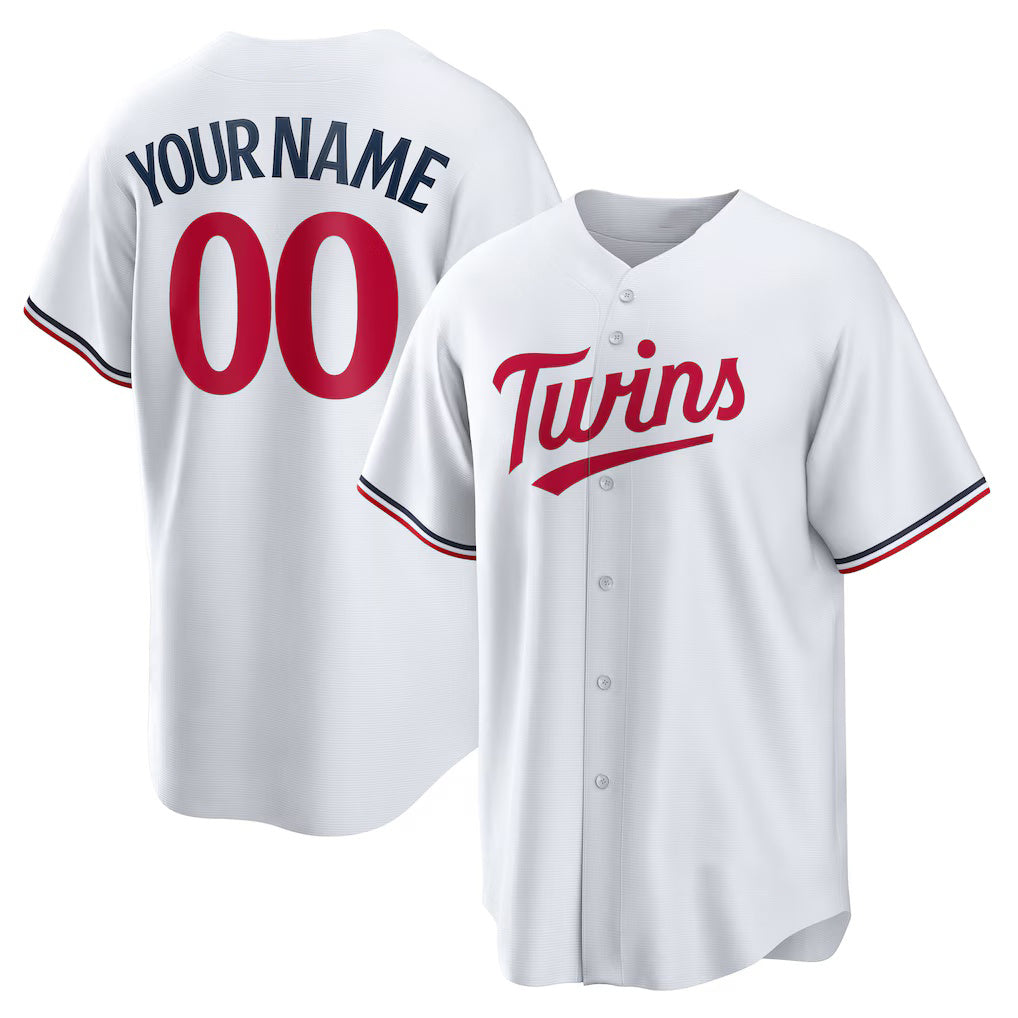 Custom Minnesota Twins White Puhics Home Replica Jersey