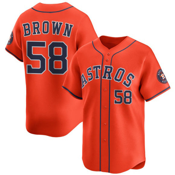 Houston Astros #58 Hunter Brown Orange Puhics 2025 Alternate Limited Stitched Jersey