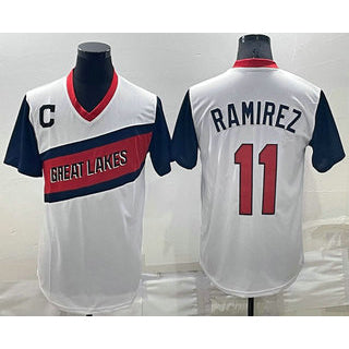 Cleveland Indians #11 Jose Ramirez White Puhics 2021 Little League Classic Stitched Jersey
