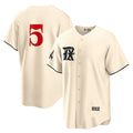 Texas Rangers #5 Corey Seager Cream Puhics 2023 City Connect Cool Base Stitched Jersey