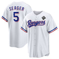 Texas Rangers #5 Corey Seager White Puhics 2023 World Series Stitched Jersey