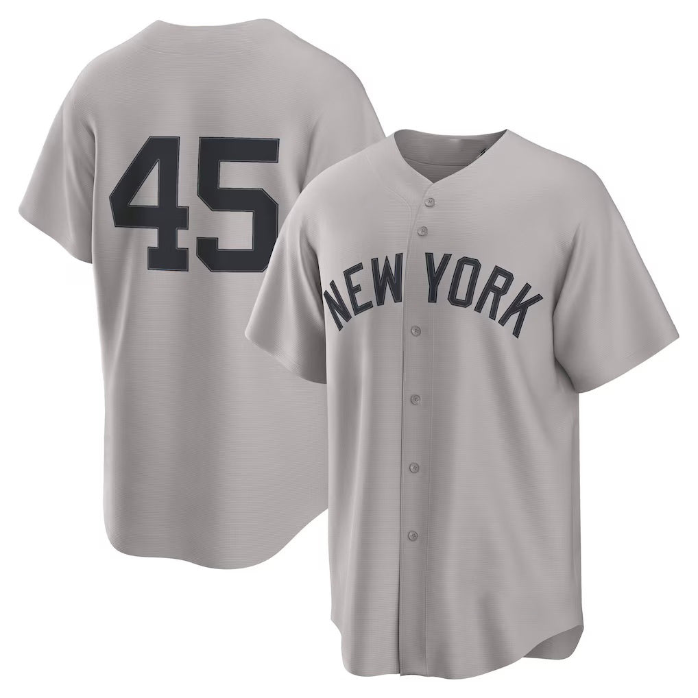 New York Yankees #45 Gerrit Cole Gray Puhics Road Replica Jersey