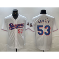 Texas Rangers #53 Adolis Garcia Number White Puhics 2023 World Series Champions Cool Base Jersey 2