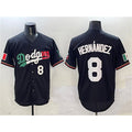 Los Angeles Dodgers #8 Enrique Hernandez Black Puhics Mexico Flag Limited Stitched Jersey