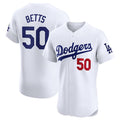 Los Angeles Dodgers #50 Mookie Betts White Puhics Home Elite Stitched Jersey