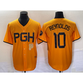 Pittsburgh Pirates #10 Bryan Reynolds Gold Puhics 2023 City Connect Stitched Jersey 2