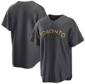 Toronto Blue Jays Blank Charcoal Puhics 2022 All-Star Cool Base Stitched Jersey