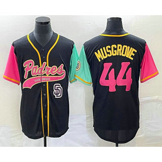 San Diego Padres #44 Joe Musgrove Black Puhics NEW 2023 City Connect Cool Base Stitched Jersey 2