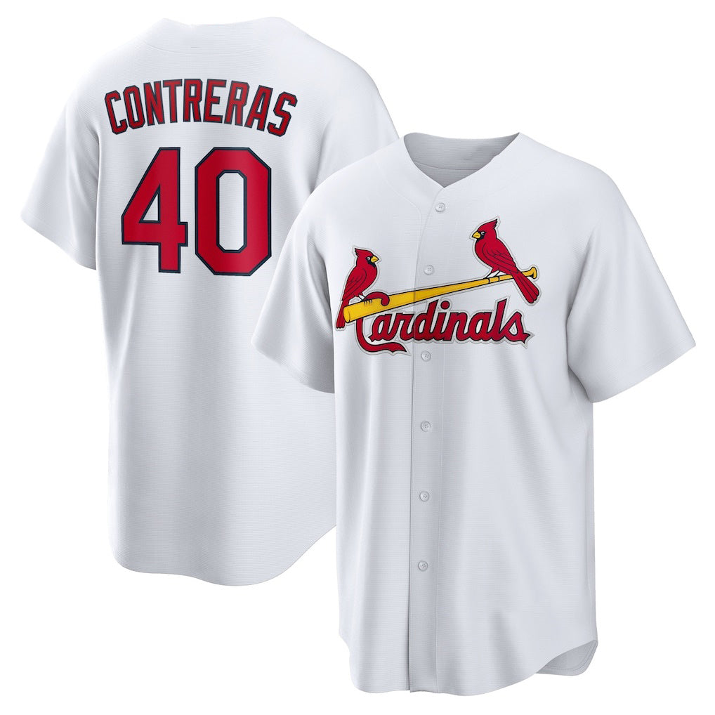 St. Louis Cardinals #40 Willson Contreras White Puhics Home Replica Player Jersey