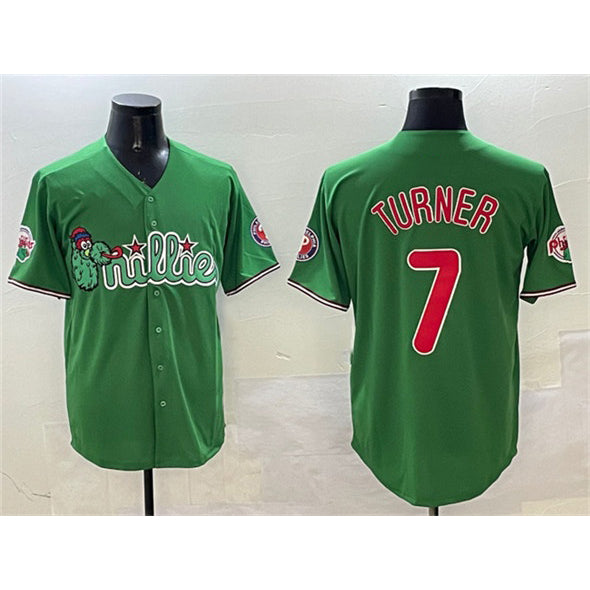 Philadelphia Phillies #7 Trea Turner Green Puhics Phanatic Limited Stitched Jersey