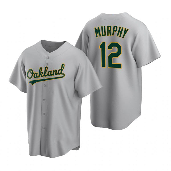 Oakland Athletics #12 Sean Murphy Grey Puhics Cool Base Stitched Jersey