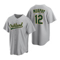Oakland Athletics #12 Sean Murphy Grey Puhics Cool Base Stitched Jersey