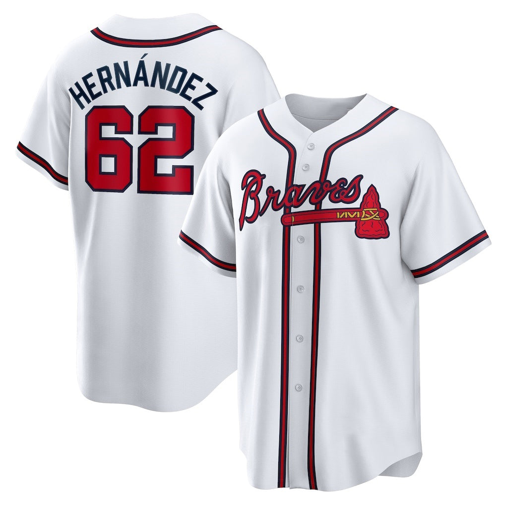 Atlanta Braves #62 Daysbel Hernandez White Puhics Home Replica Jersey