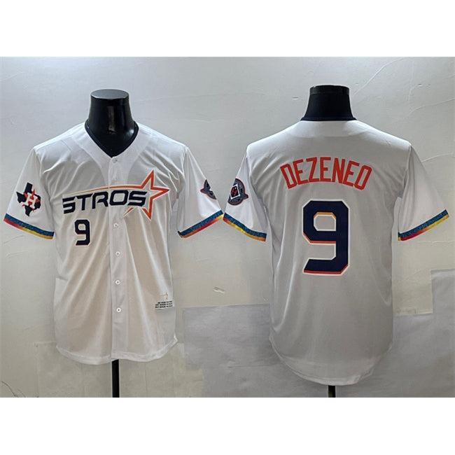 Houston Astros #9 Zach Dezenzo White Puhics 2025 City Connect With Texas Patch Limited Stitched Jersey