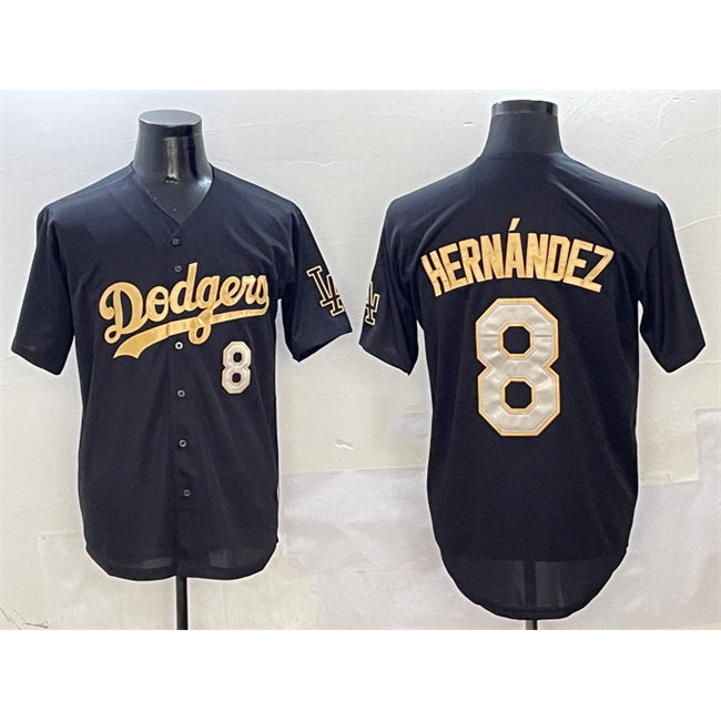 Los Angeles Dodgers #8 Enrique Hernandez Black Gold Puhics Limited Stitched Jersey