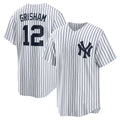 New York Yankees #12 Trent Grisham Puhics White Home Replica Jersey