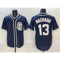 San Diego Padres #13 Manny Machado Navy Puhics Cool Base Stitched Jersey