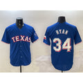 Texas Rangers #34 Nolan Ryan Royal Puhics Cool Base Stitched Jersey