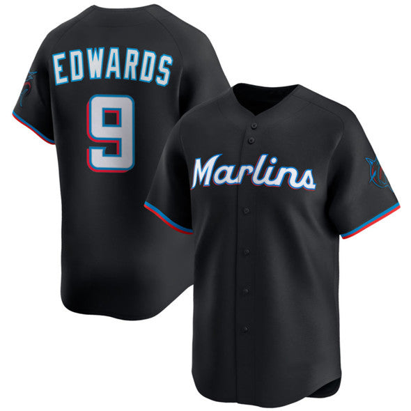 Miami Marlins #9 Xavier Edwards Black Puhics 2024 Alternate Limited Stitched Jersey