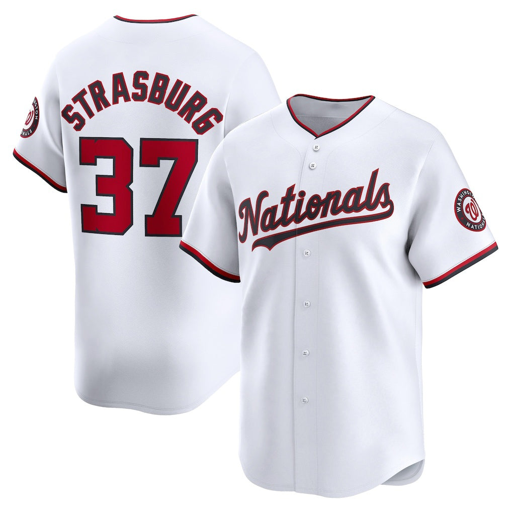 Washington Nationals #37 Stephen Strasburg White Puhics Home Limited Player Jersey