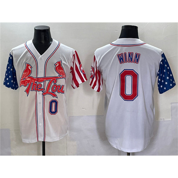 St. Louis Cardinals #0 Masyn Winn White Puhics Independence Day Vapor Premier Limited Stitched Jersey