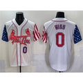 St. Louis Cardinals #0 Masyn Winn White Puhics Independence Day Vapor Premier Limited Stitched Jersey