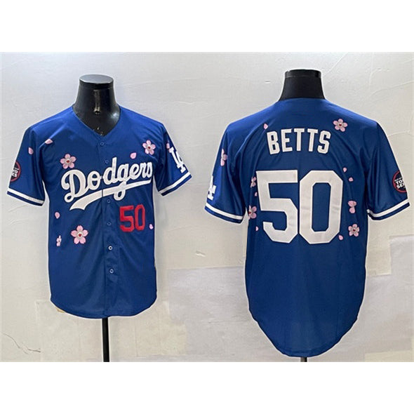 Los Angeles Dodgers #50 Mookie Betts Royal Puhics 2025 Tokyo Series Limited Stitched Jersey