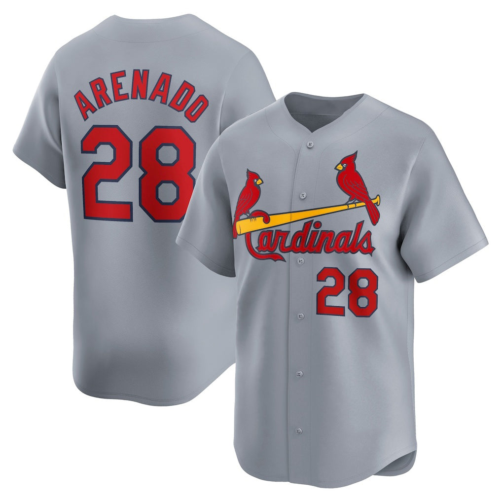 St. Louis Cardinals #28 Nolan Arenado Gray Puhics Away Limited Player Jersey