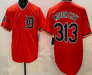 Detroit Tigers #313 Motor City Orange Puhics Limited Jersey
