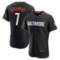 Baltimore Orioles #7 Jackson Holliday Black Puhics City Connect Authentic Player Jersey