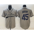 Chicago White Sox #45 Michael Jordan Grey Puhics Cool Base Stitched Jersey