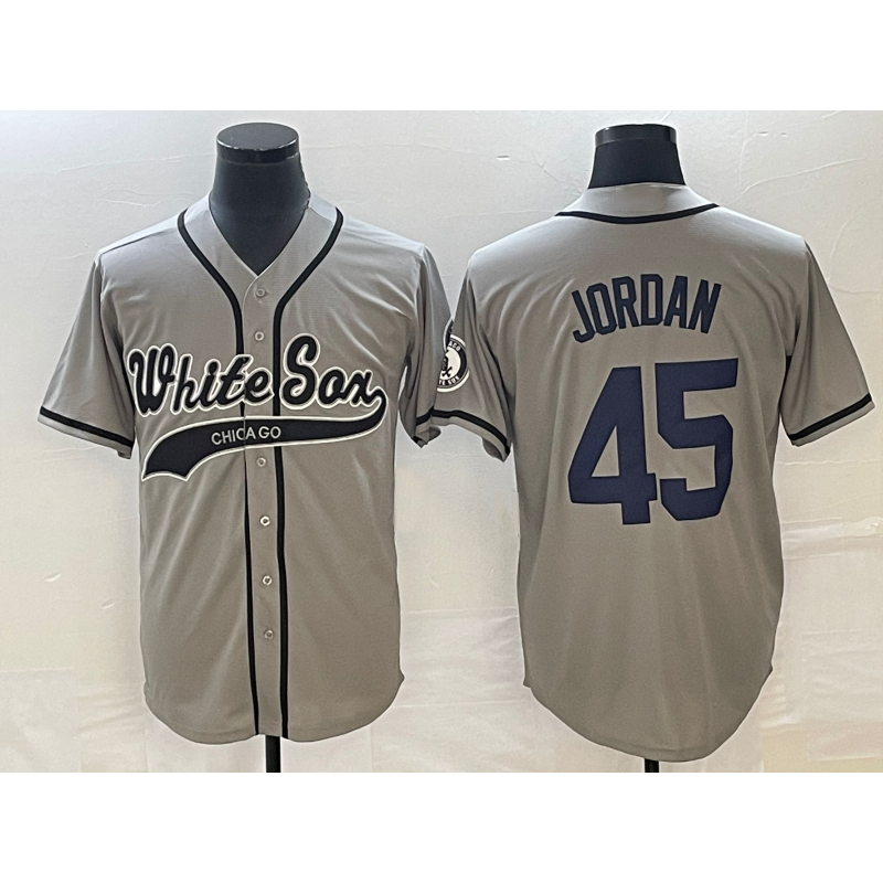 Chicago White Sox #45 Michael Jordan Grey Puhics Cool Base Stitched Jersey
