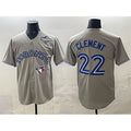 Toronto Blue Jays #22 Ernie Clement Grey Puhics 2025 World Series Cool Base Stitched Jersey