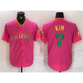 San Diego Padres #7 Ha-Seong Kim Pink Puhics Cool Base Stitched Jersey