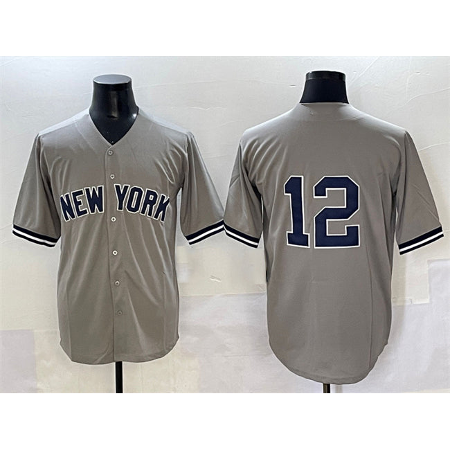 New York Yankees #12 Trent Grisham Grey Puhics Cool Base Stitched Jersey