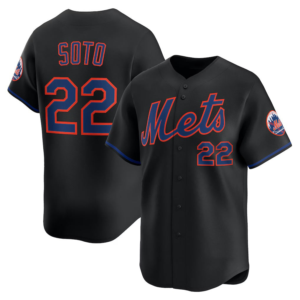 New York Mets #22 Juan Soto Black Puhics Alternate Limited Player Jersey