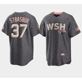 Washington Nationals #37 Stephen Strasburg 2022 Grey Puhics City Connect Cherry Blossom Cool Base Stitched Jersey