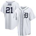 Detroit Tigers #21 Jackson Jobe White Puhics Cool Base Stitched Jersey