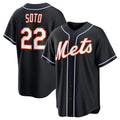 New York Mets #22 Juan Soto 2026 Black Puhics Out Stitched Jersey