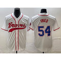 Atlanta Braves #54 Max Fried White Puhics Cool Base With Patch Stitched Jersey