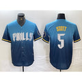 Philadelphia Phillies #5 Bryson Stott Blue Puhics 2024 City Cool Base Stitched Jersey