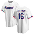 Texas Rangers #16 Travis Jankowski White Puhics Cool Base Stitched Jersey
