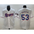 Texas Rangers #53 Adolis Garcia White Puhics 2023 World Series Champions Cool Base Jersey