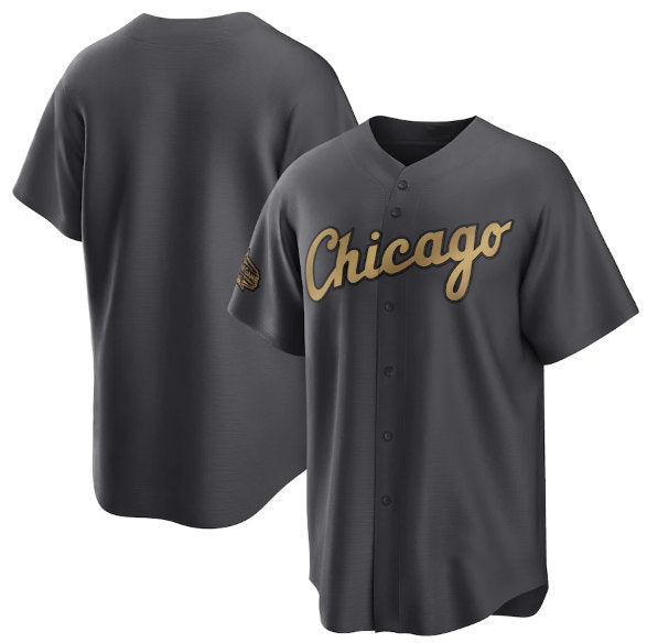 Chicago White Sox Blank Charcoal Puhics 2022 All-Star Cool Base Stitched Jersey